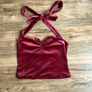 Garage | Velvet Sweatheart Halter Top